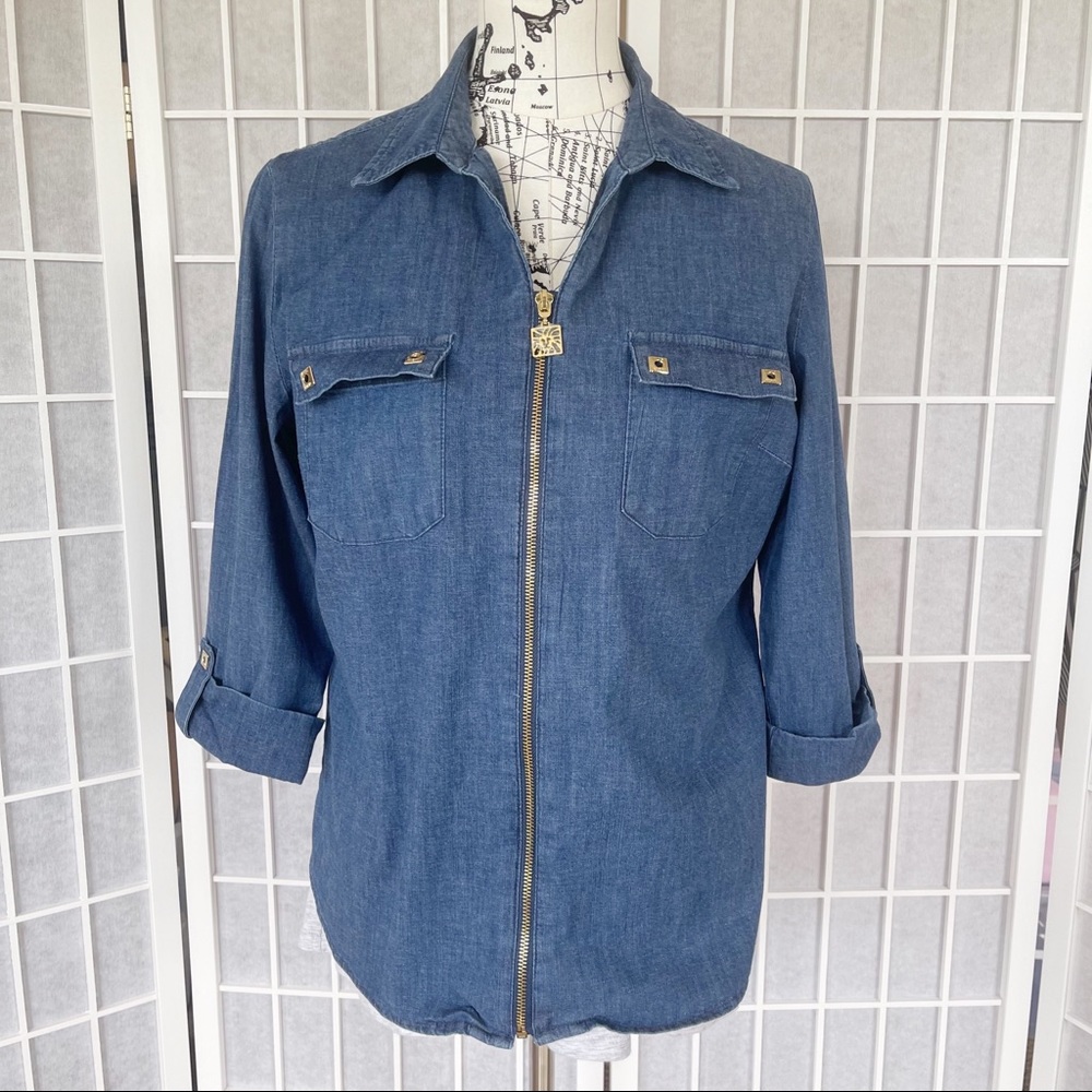AnneKlein Jean Blue Shirt Size Large